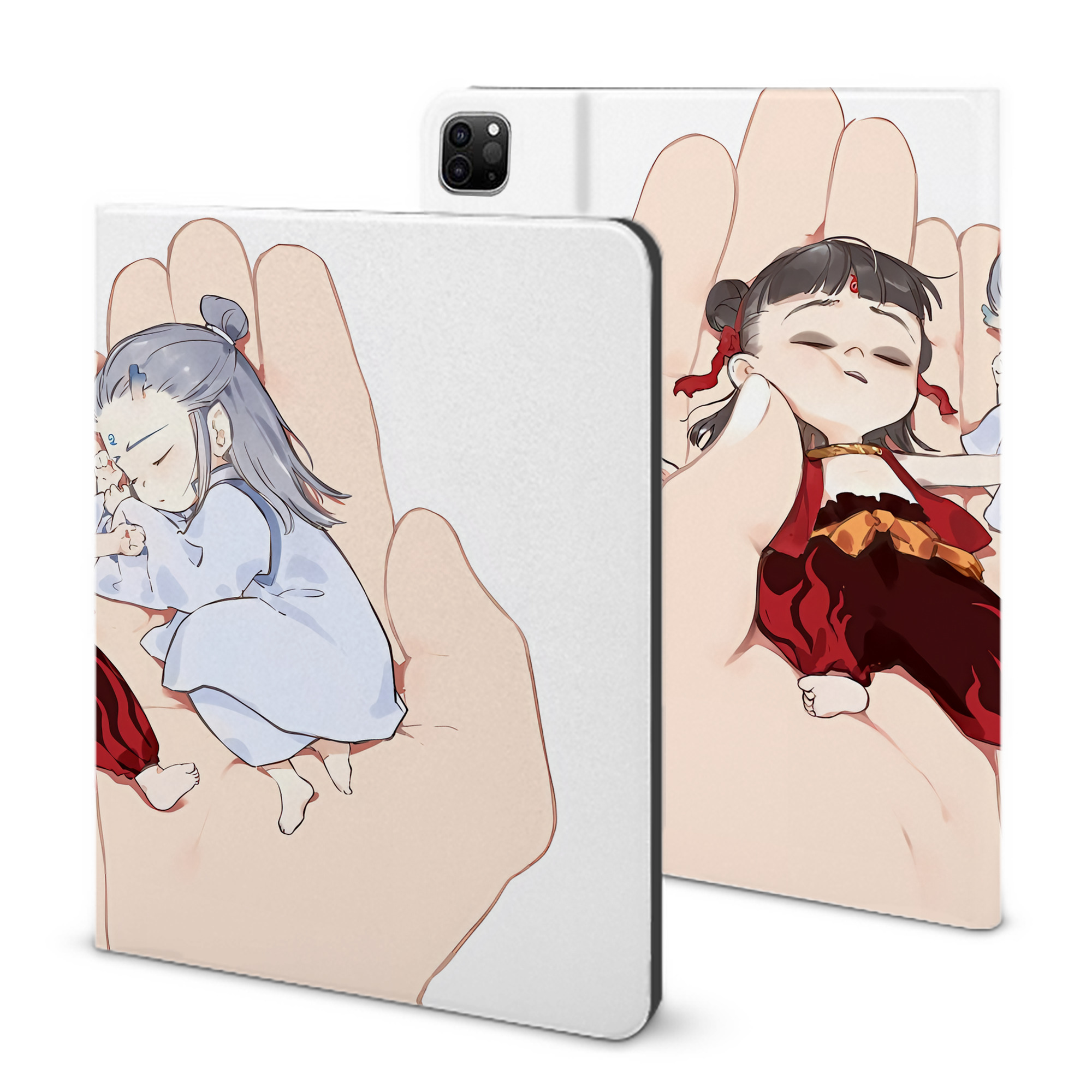 （画像用） Ne Zha 2 ナタ 魔童の大暴れ IPad ケース ブック型 PUレザー TPU 耐衝撃 軽量 薄型 ペン収納なし 全面保護 IPad 各モデル対応